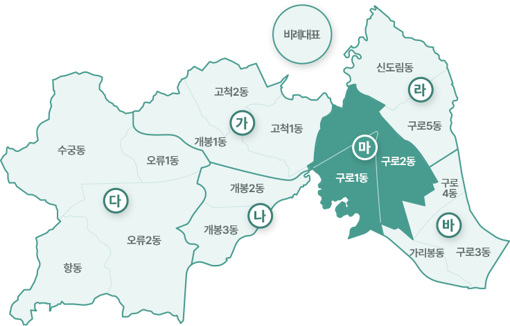 구로구 선거구 지도- 마 선거구
